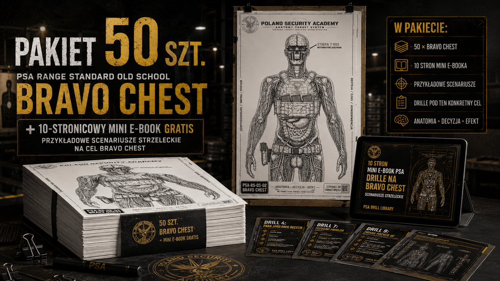 PSA Range Standard Old School — Bravo Chest / Pakiet 50 szt. - Poland Security Academy On - line Shop